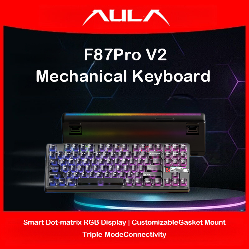Gaming Keyboard Hot Swappable - AULA F87 Pro V2 – trójtrybowa