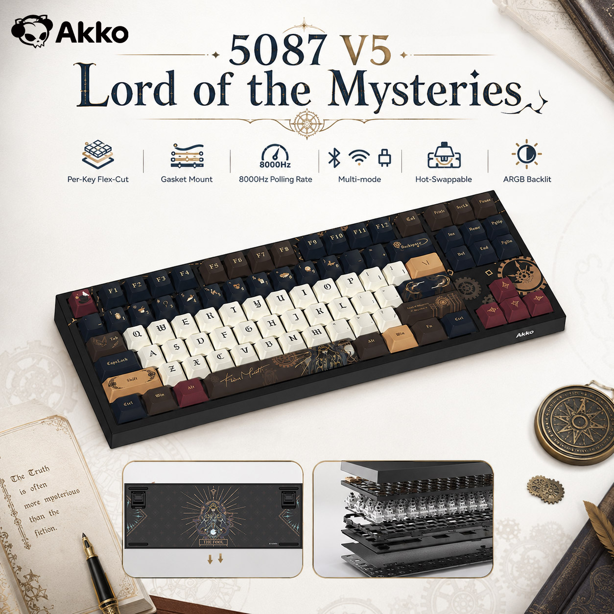 Gaming Keyboard Hot Swappable - Akko Lord of the Mysteries Bezprzewodowa