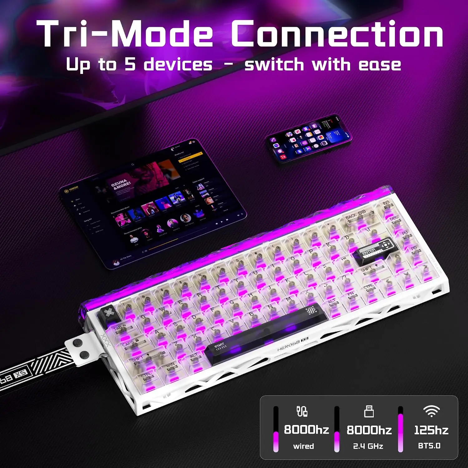 Aula Hero68 XS – bezprzewodowa – Gaming Keyboard Nearby recenzja i cena