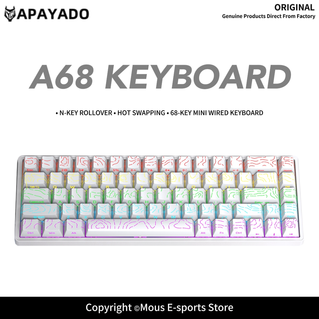 APAYADO A68 Przewodowa Klawiat – Keyboard Gaming Blue Switch recenzja i cena
